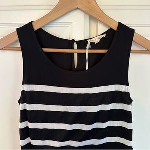 NWT S Hem & Thread Pleated Black/White Striped Dress